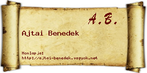 Ajtai Benedek névjegykártya